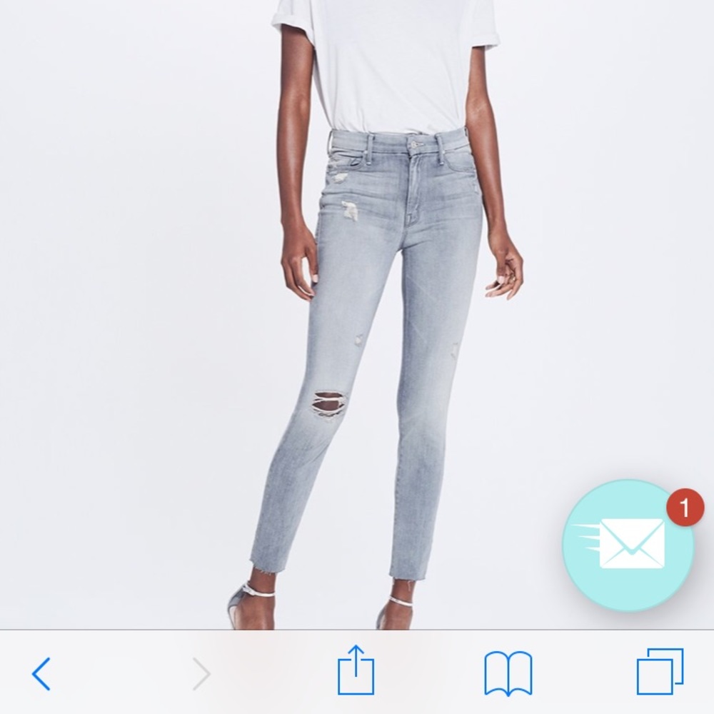 Mother Denim HW Looker Ankle Fray